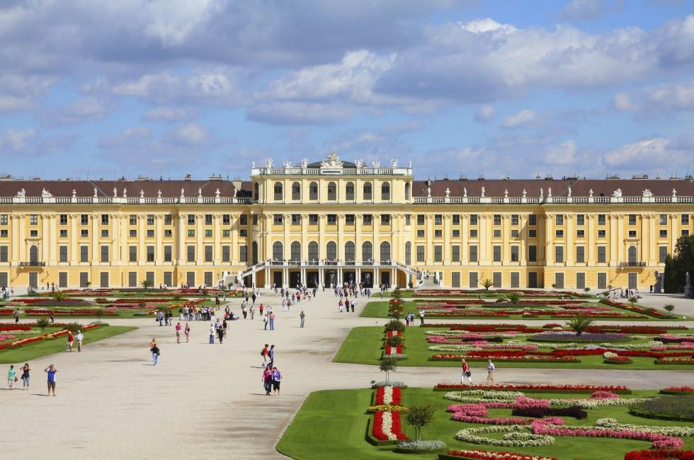VIENNA - SEPTEMBER 6: People visit Schoenbrunn gardens on September 6, 2011 in Vienna. As of 2008, Vienna was the 20th most visited city worldwide (by international visitors).