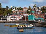 Houses on Chiloe Island, Patagonia, Chile