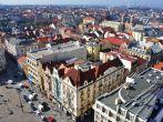 Panorama of historical center of Pilsen city. Czech republic