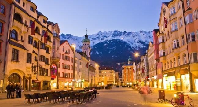 Evening scene in Innsbruck, Austria
